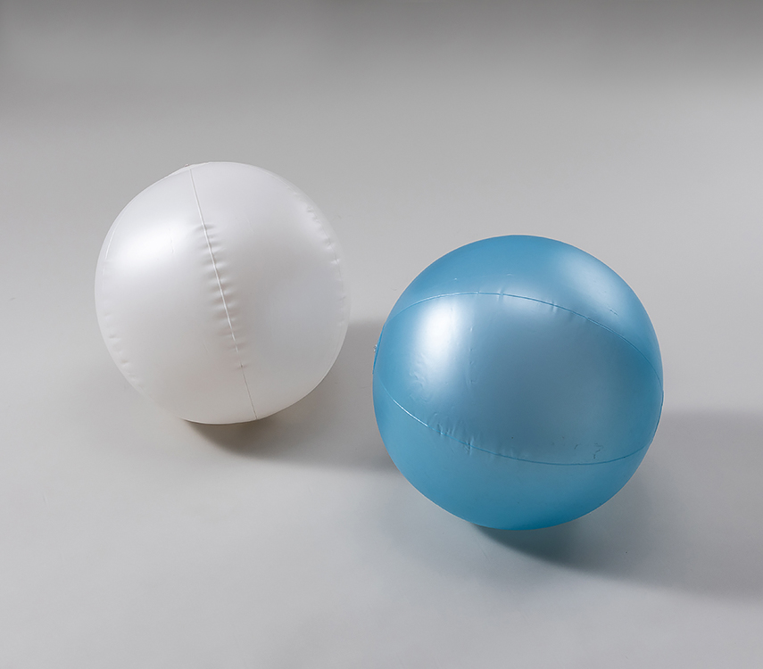 ビーチボール (パール・不透明) φ370 ホワイト/ブルー / マイハウスレンタル