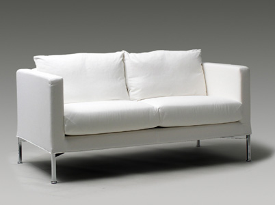 極美品 カッシーナ ボックススモールソファ ファブリック ネイビー